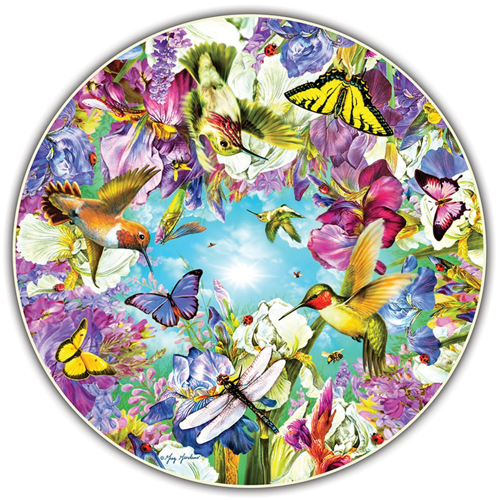 ABW412 - Hummingbirds Round Table Puzzle in Puzzles