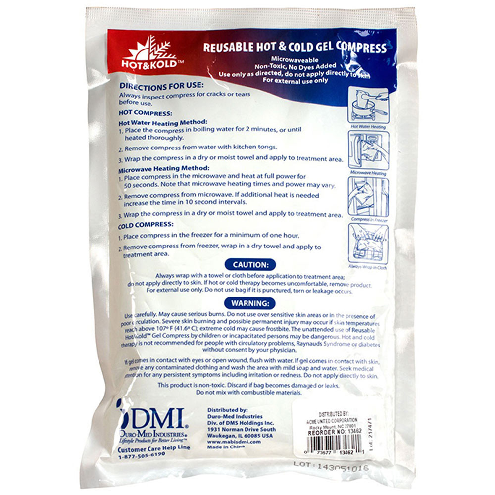 ACM13463 - 12Pk Reusable Hot/Cold Gel Packs First Aid Only in First Aid/safety