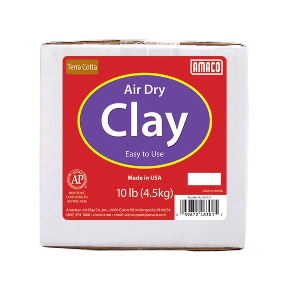 Air Dry Clay, Terra Cotta, 10 lbs. - AMA46301A | American Art Clay | Clay & Clay Tools