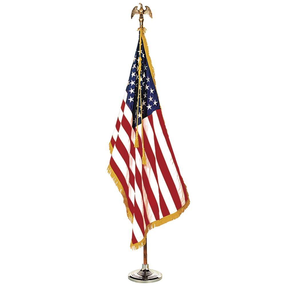 ANN031400 - Complete Mounted Us Flag Set 3X5 8 Ft Pole in Flags