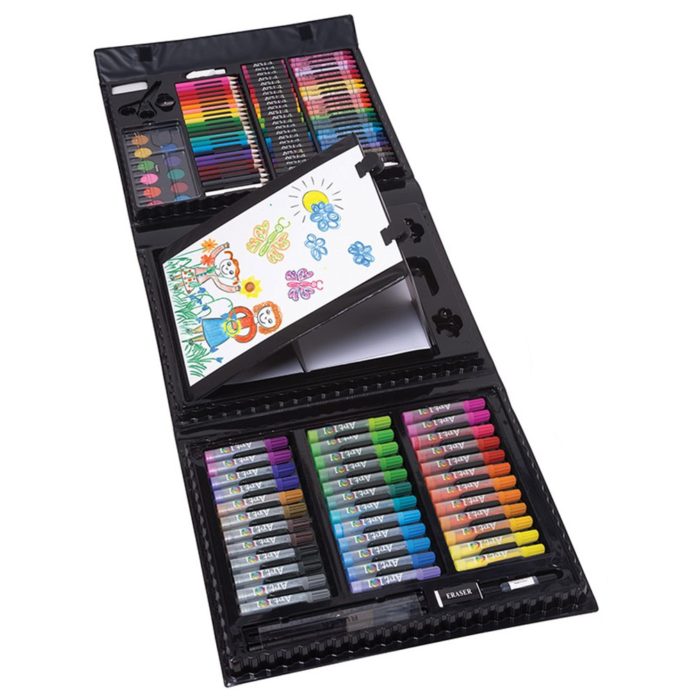 Budding Artist Pop-Up Easel 150 Piece Doodle & Color Art Set - AOO31150MB | Art 101 / Advantus | Art & Craft Kits