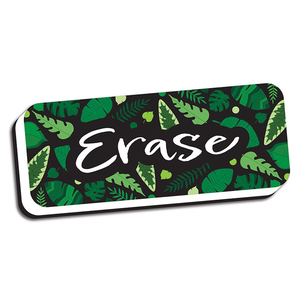 Magnetic Whiteboard Eraser, Greenery with Erase, 2 x 5" - ASH09980 | Ashley Productions | Erasers"