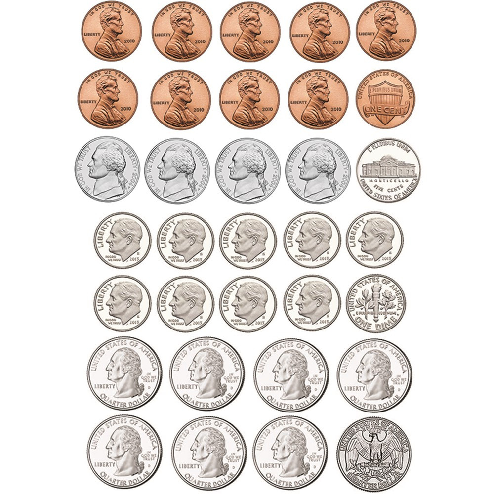 ASH10067 - Math Die Cut Magnets U.S. Coins in Money