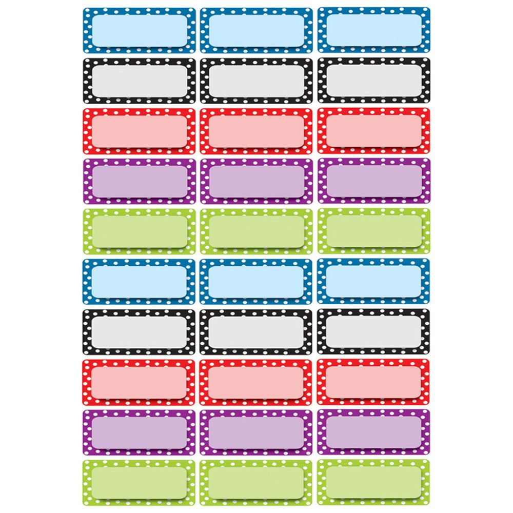 ASH10079 - Die Cut Magnets Assorted Color Dots Nameplates in Name Plates