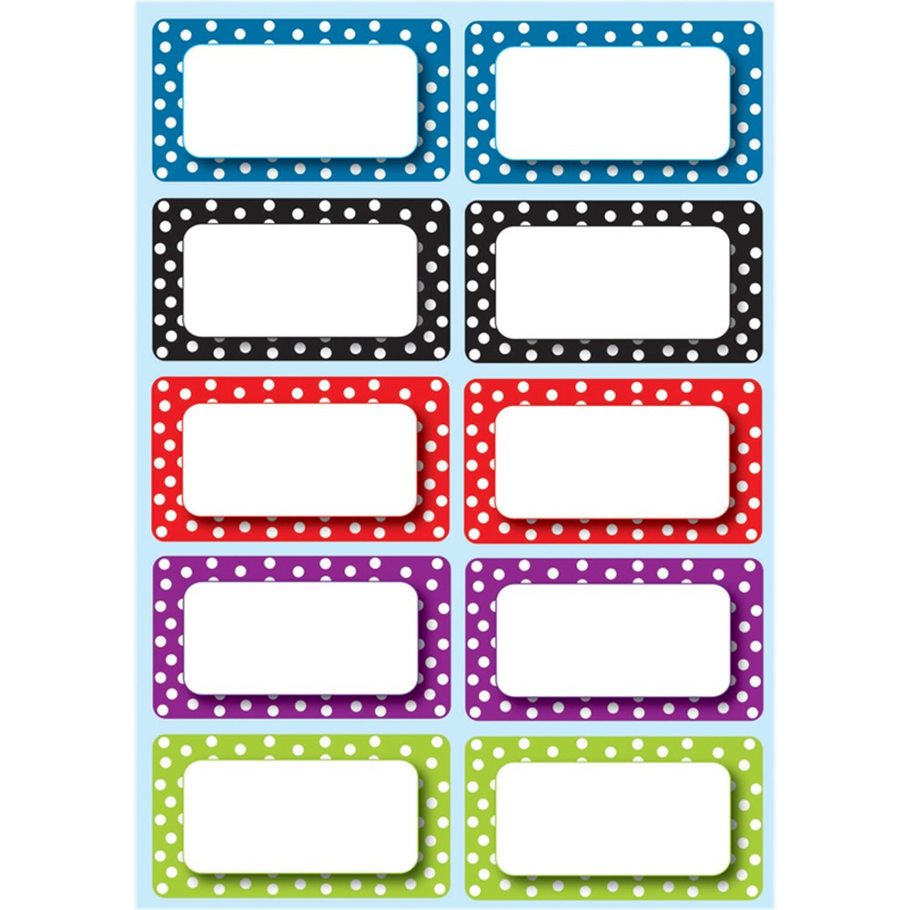 ASH10118 - Die Cut Magnets Polka Dot Nameplates in Name Plates