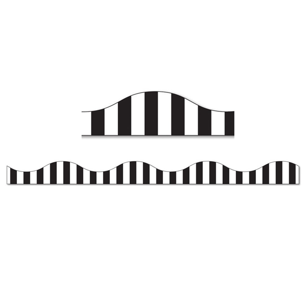 Magnetic Border, Black Vertical Stripes on White, 12' - ASH11427 | Ashley Productions | Border/Trimmer
