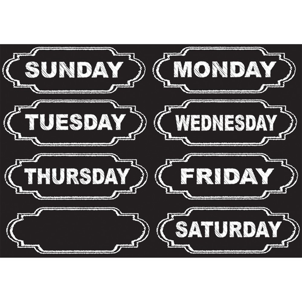 ASH19002 - Die-Cut Magnets Chalkboard Days Of The Week in General