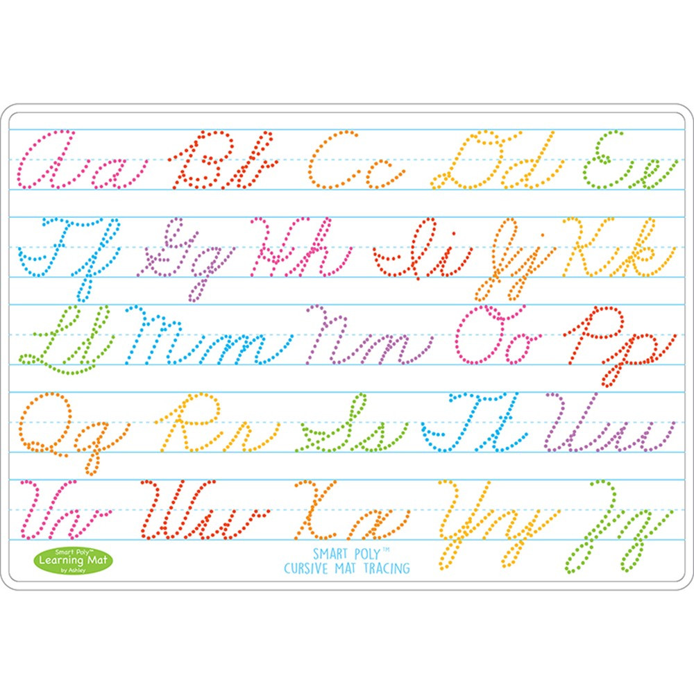 ASH95013 - Cursive Writing Learn Mat 2 Sided Write On Wipe Off in Handwriting Skills