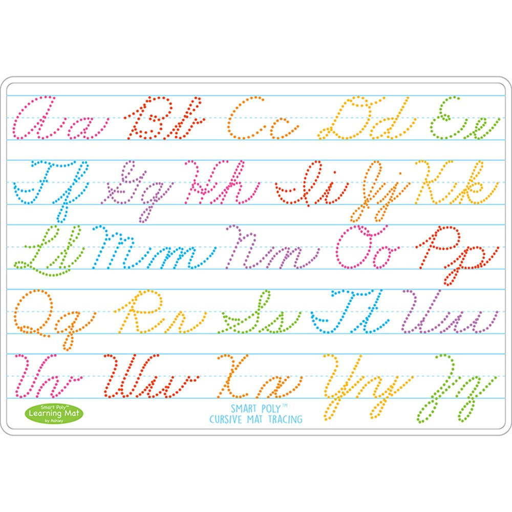 ASH95613 - 10Pk Cursive Writing Mat 2 Sided Write On Wipe Off in Handwriting Skills