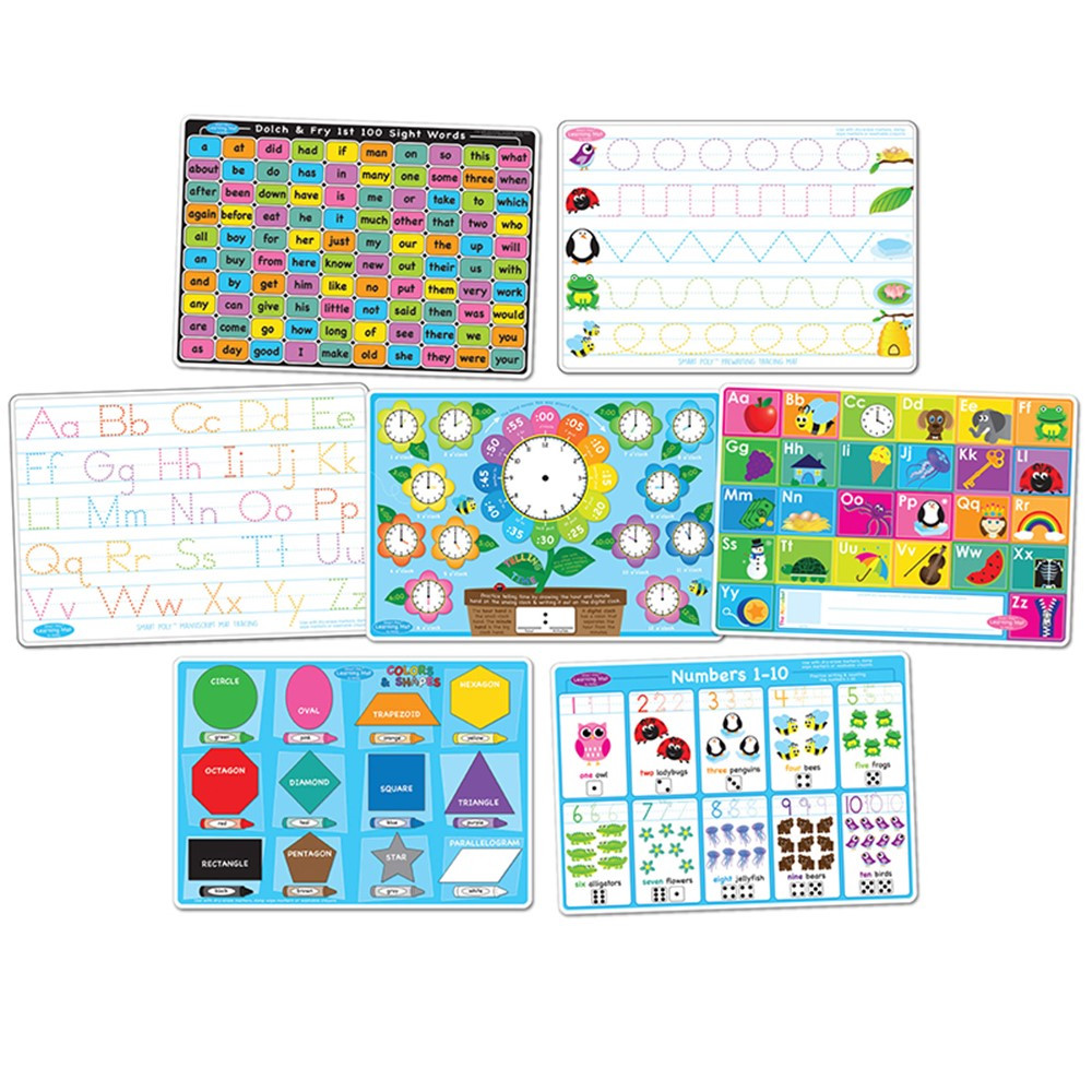ASH95801 - 7 Pk Early Education Learning Mats Smart Poly in Mats