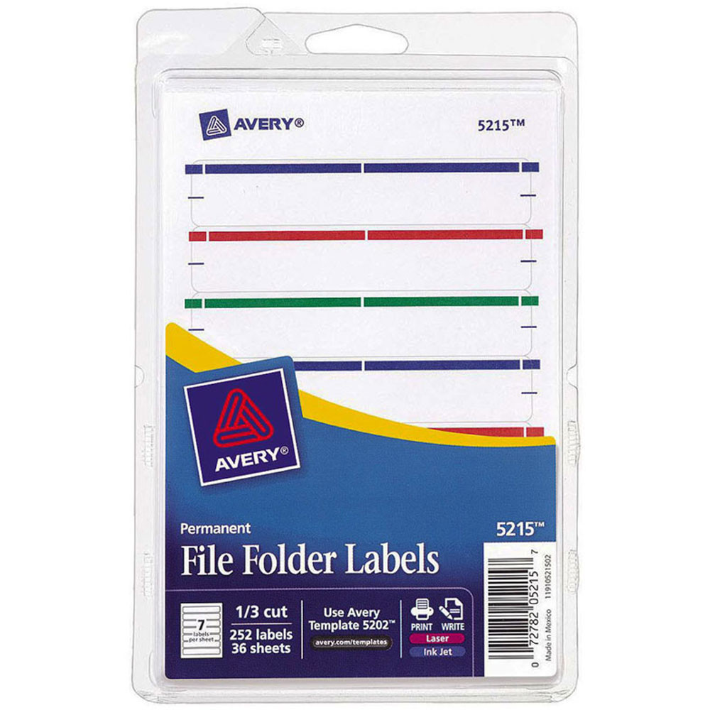 AVE05215 - Avery Print Or Write Assorted File Folder Labels in Organization