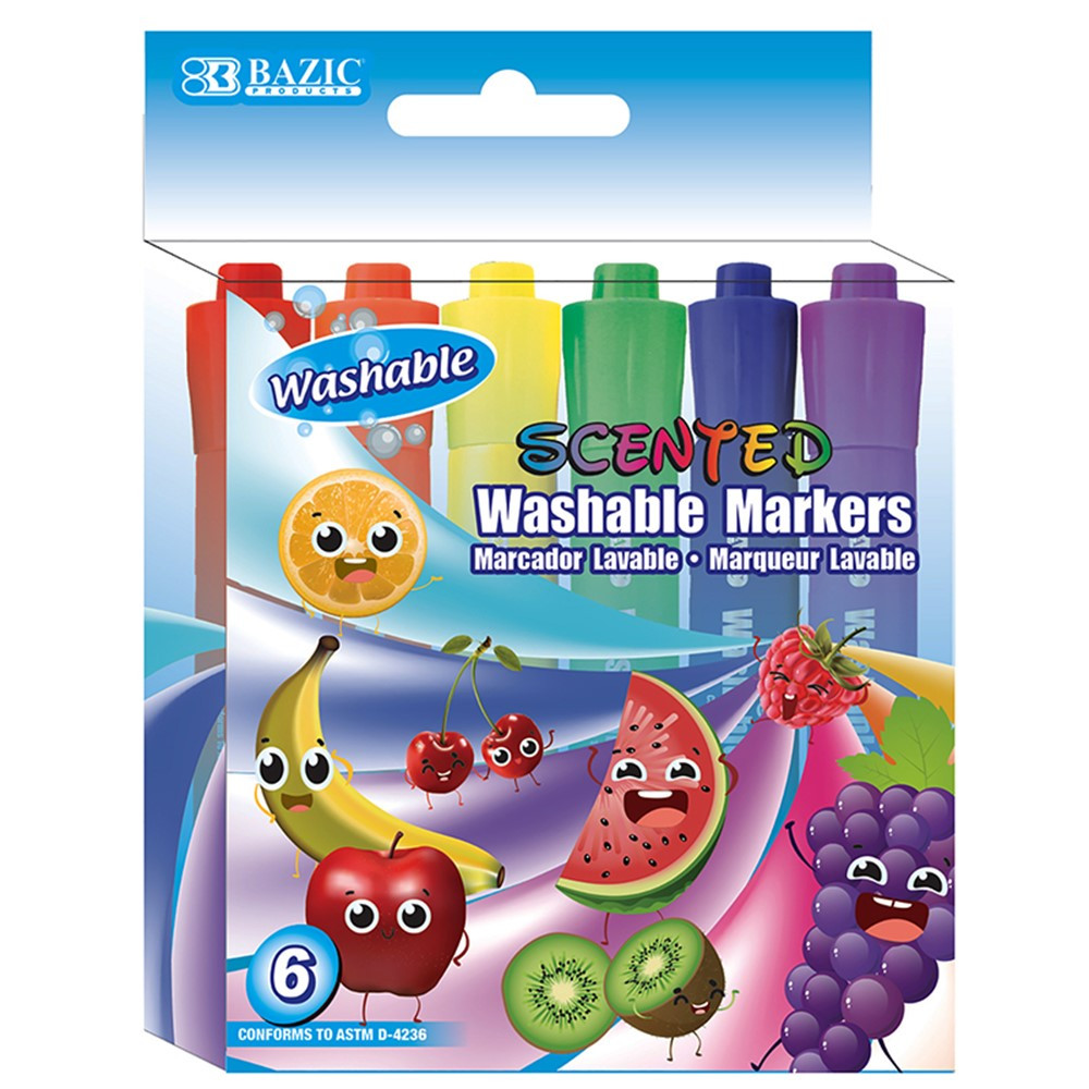 BAZ1285 - Washable Markers Scented 6 Colors in Markers