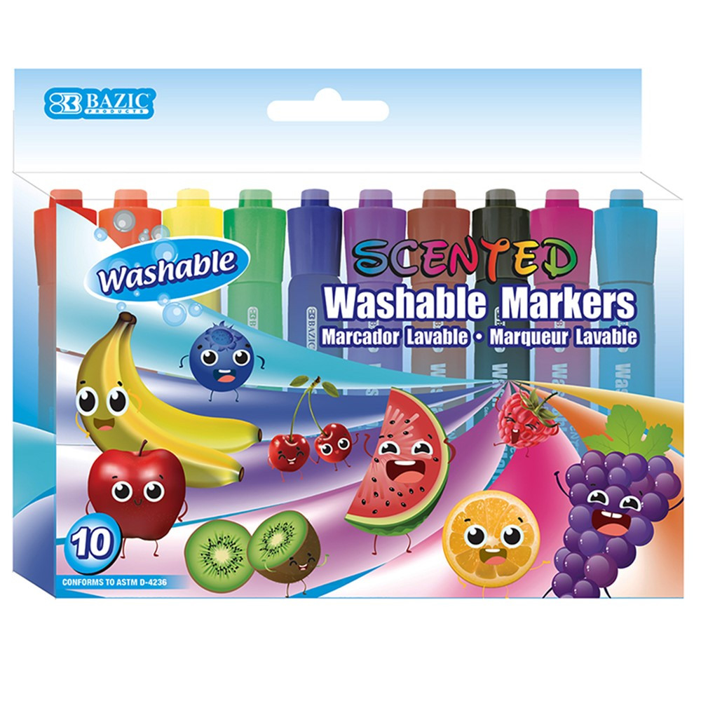 BAZ1286 - Washable Markers Scented 10 Colors in Markers