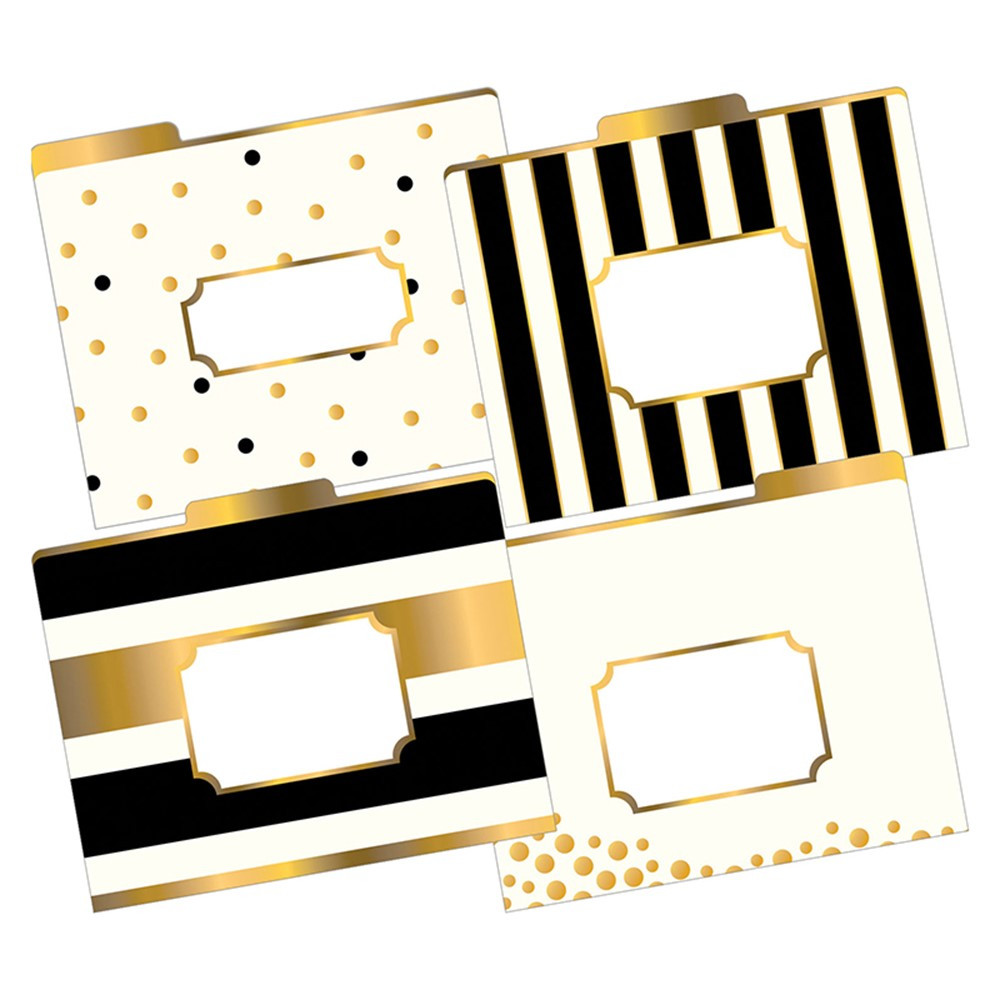 BCPLL1337 - Letter Size File Folders Gold Multi-Design Set in Folders