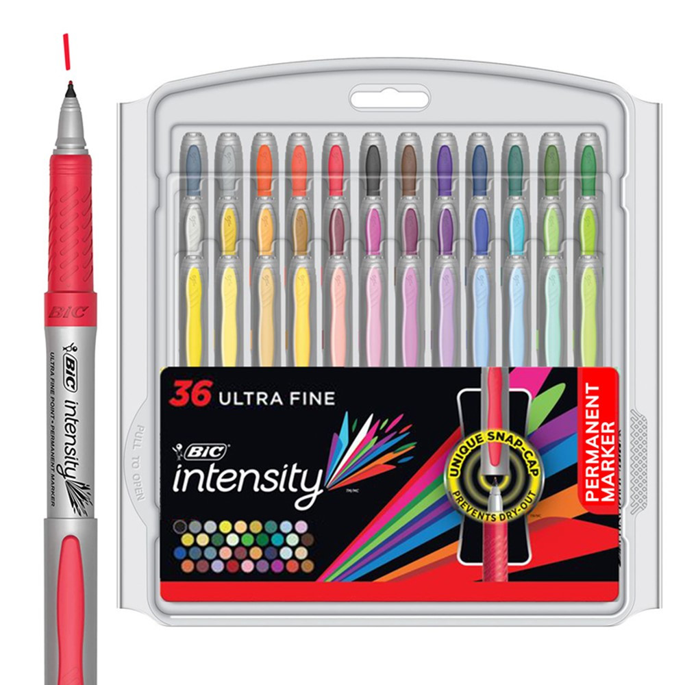 Intensity Ultra Fine Tip Permanent Markers, Assorted Fashion Colors,  36-Count - BICGPMUP361AST