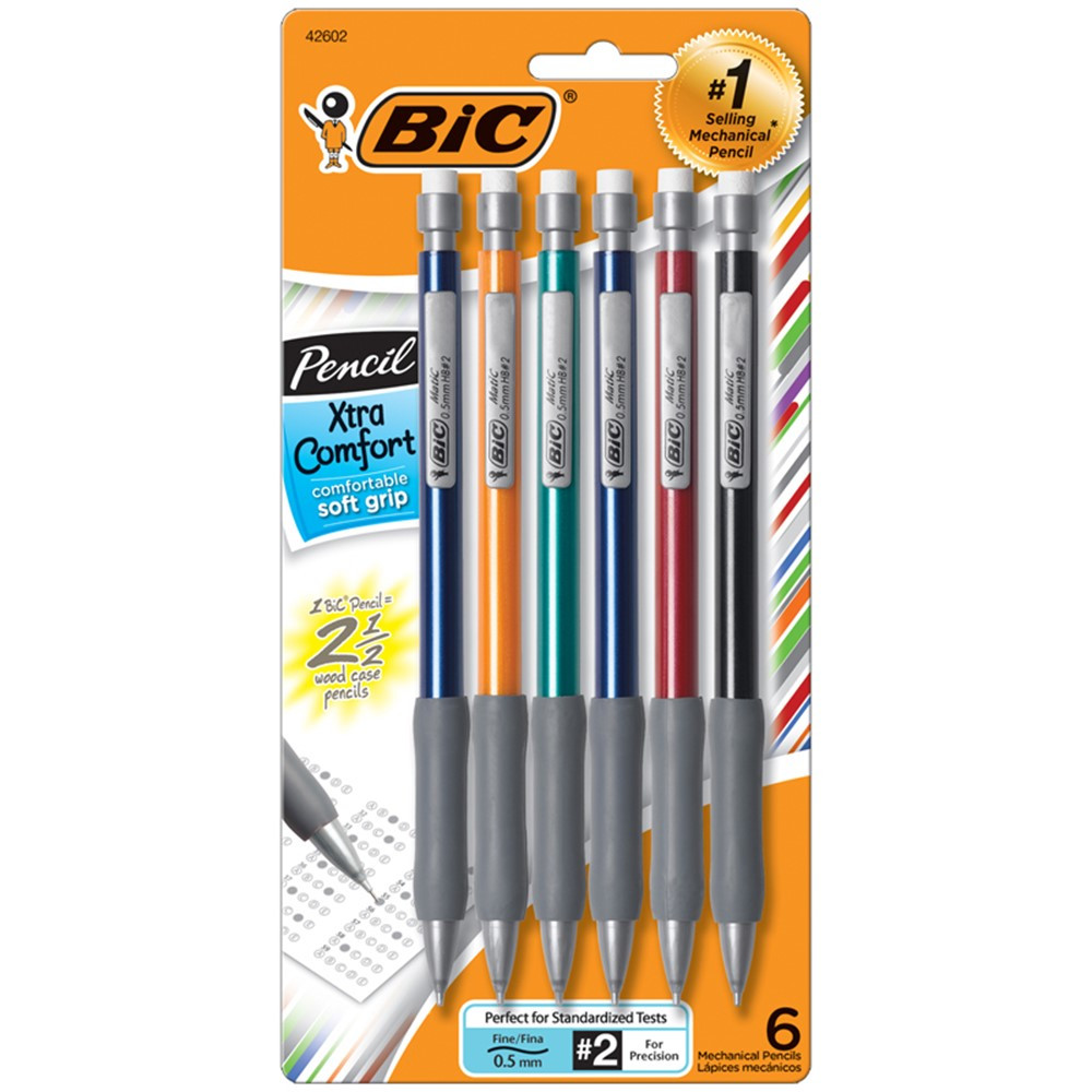 BICMPFGP61 - Bic Xtra Comfort 6 Pack Mechanical Pencils.5Mm in Pencils & Accessories