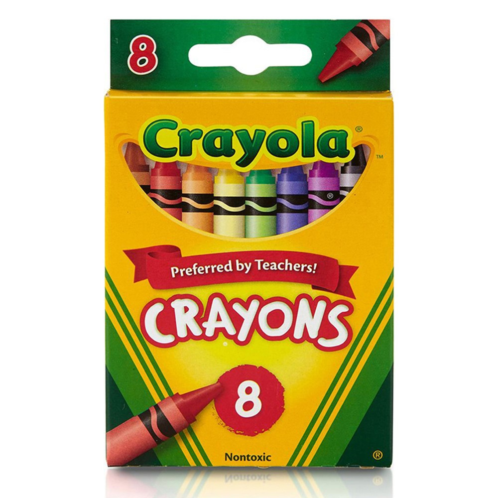 BIN3008 - Crayola Crayons 8 Color Peggable in Crayons