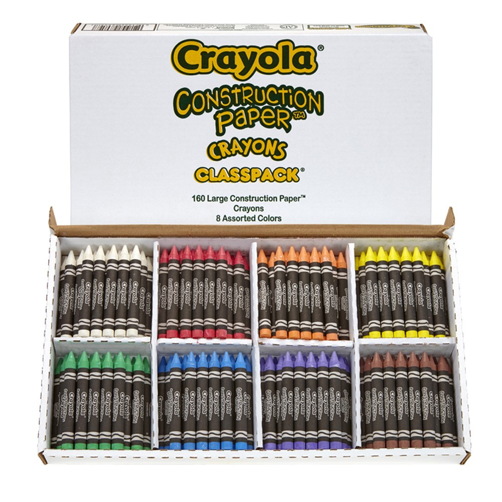BIN528059 - Crayola Construction Paper Crayons Class Pk in Crayons