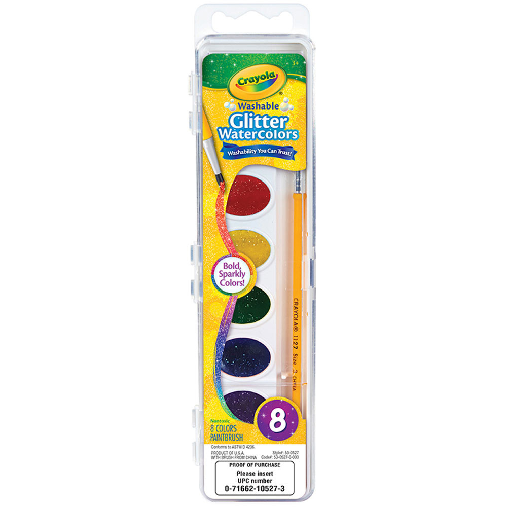 BIN530527 - Crayola Wash Watercolor Glitter 8Pk in General