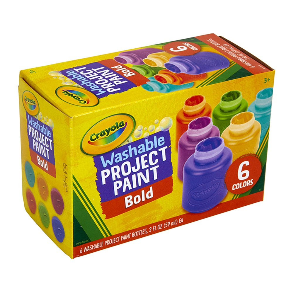 Crayola Washable Finger Paints (6 Count) Toddler Paint Supplies, Kids Paint  Set