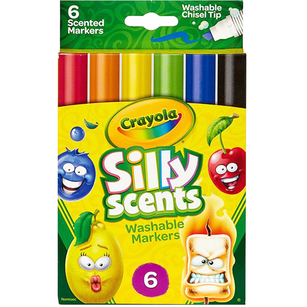 BIN588197 - Crayola Silly Scent 6Pk Chisel Tip Washable Marker in Markers
