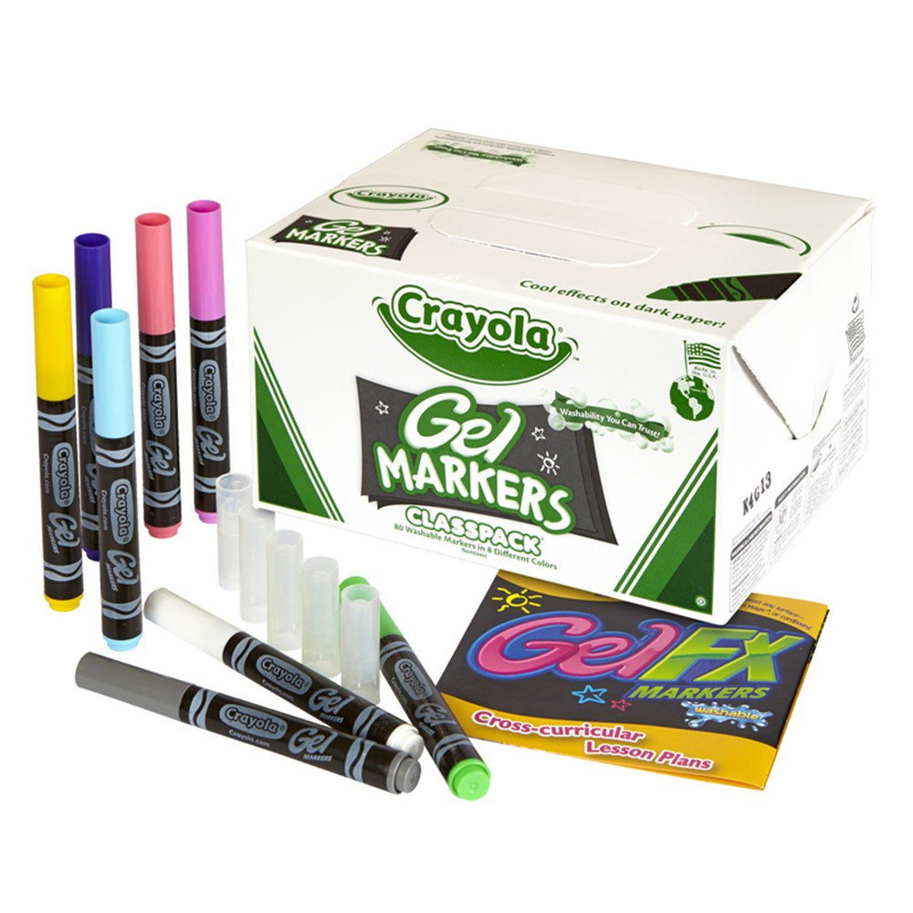 BIN588212 - Crayola Gel Fx Markers 80Ct 8 Color Classpack in Markers