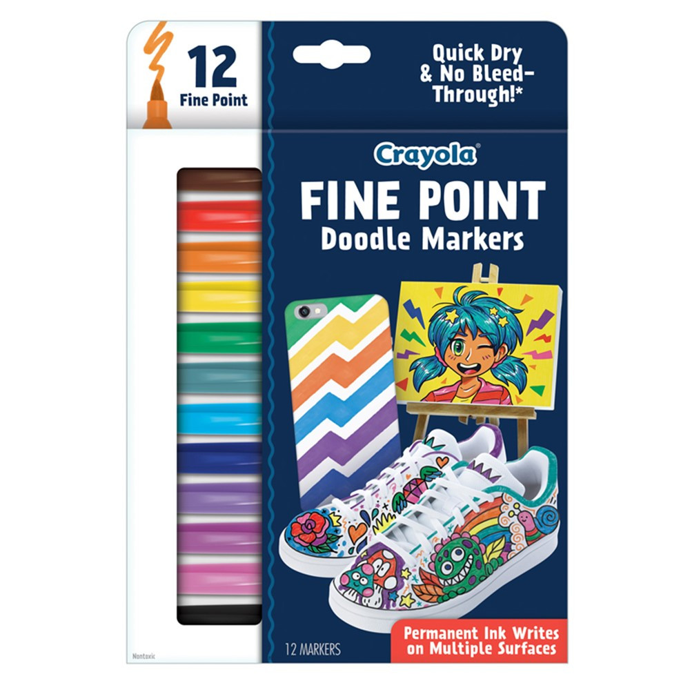 Doodle & Draw Fine Point Doodle Marker, 12 Count - BIN588312 | Crayola Llc | Markers