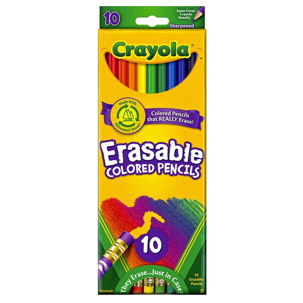 BIN684410 - Erasable Colored Pencils 10 Color Set in Colored Pencils