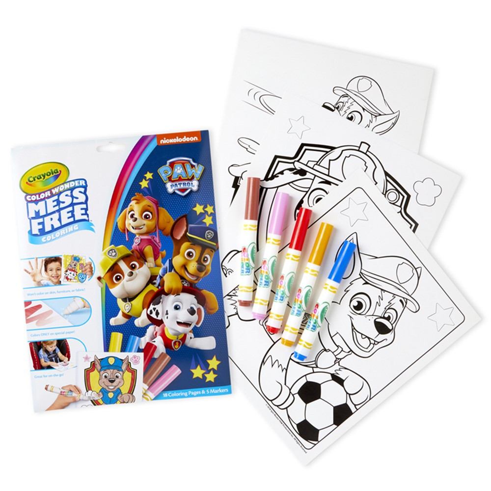 PAW Patrol Coloring Stamper and Activity Set, Mess Free Craft Kit for  Toddlers and Kids, Drawing Art Supplies Included Sketch Book, 6 Color  Markers, 3 Foam and 4 Wooden Stampers 