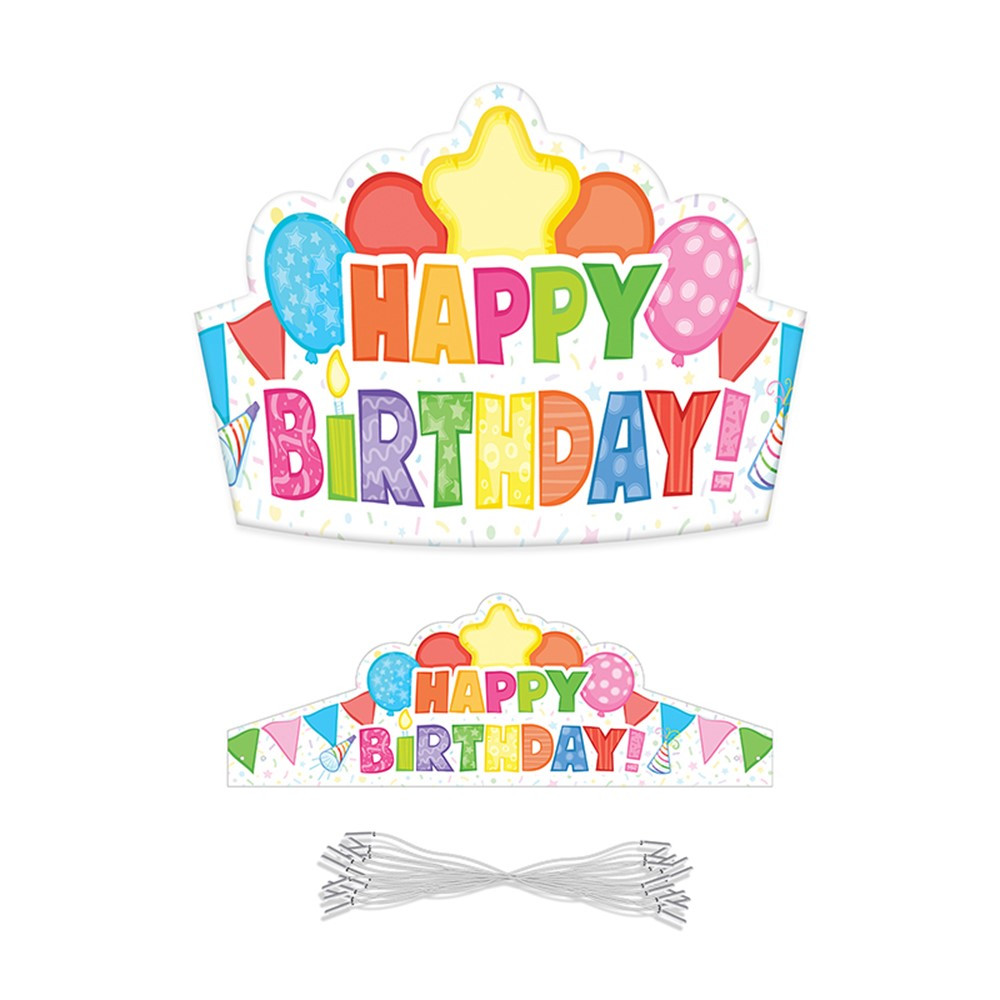 Happy Birthday Crowns, Pack of 30 - CD-101100 | Carson Dellosa Education | Crowns