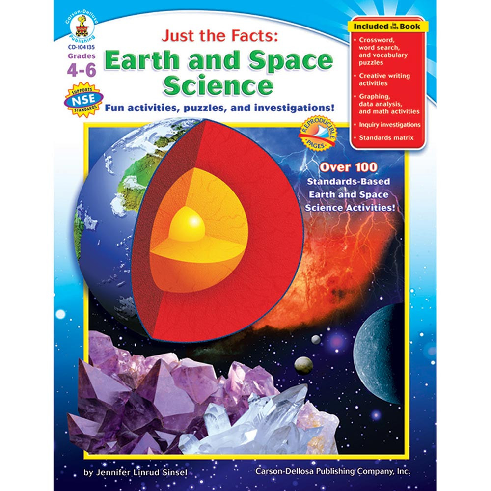 CD-104135 - Just The Facts Earth & Space Science Books-Gr 4-6 in Earth Science