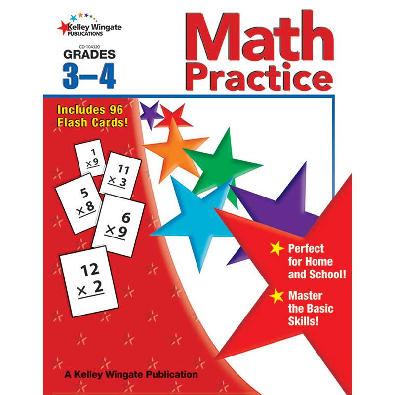 CD-104320 - Math Practice Gr 3-4 W/Flash Cards in Activity Books