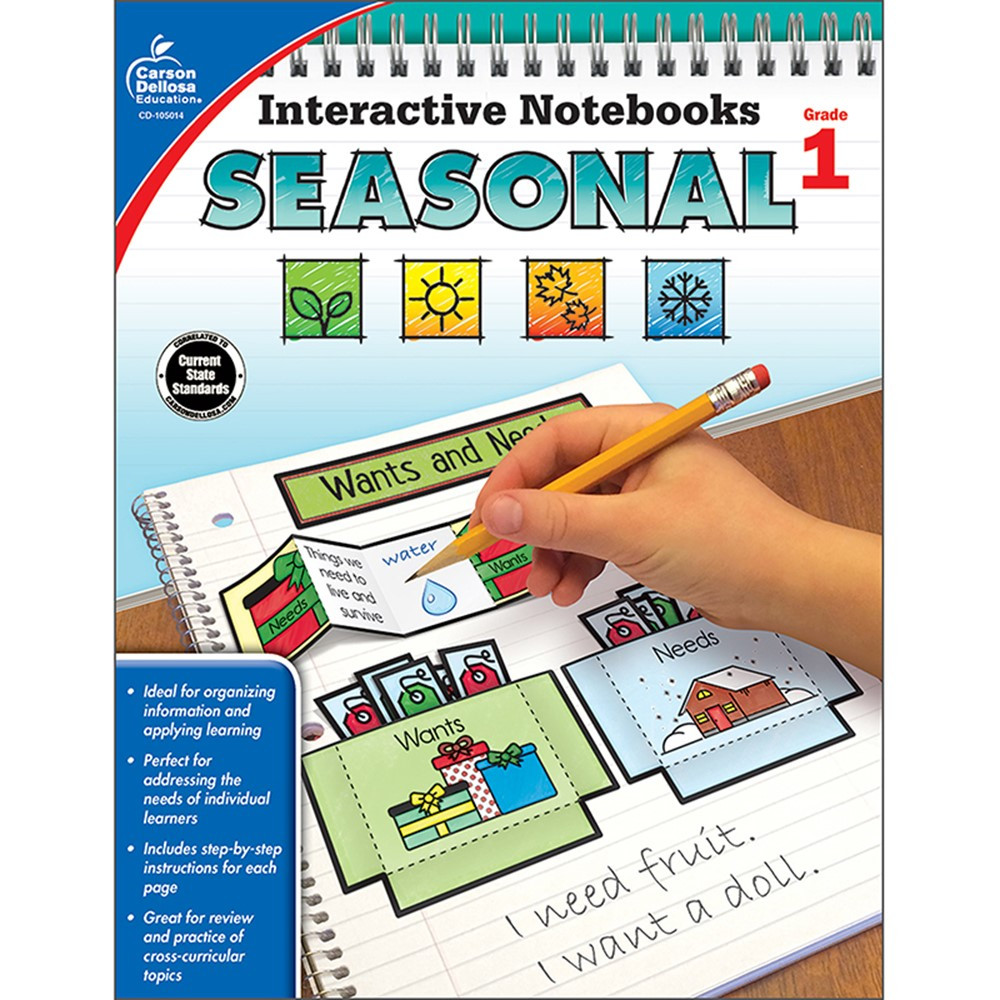 CD-105014 - Interactive Notebooks Seasonal Gr 1 in Cross-curriculum Resources