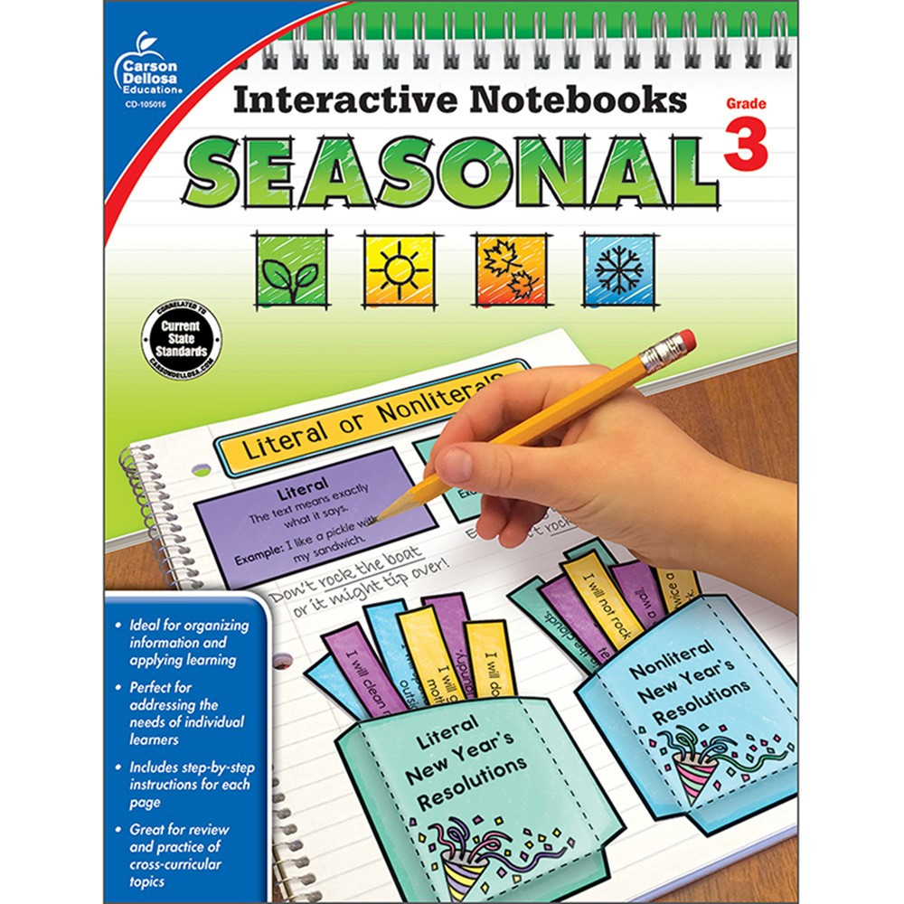CD-105016 - Interactive Notebooks Seasonal Gr 3 in Cross-curriculum Resources