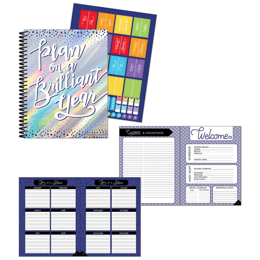 Plan on a Brilliant Year Teacher Plan Book, Grade PK-12, Paperback - CD-105027 | Carson Dellosa Education | Plan & Record Books