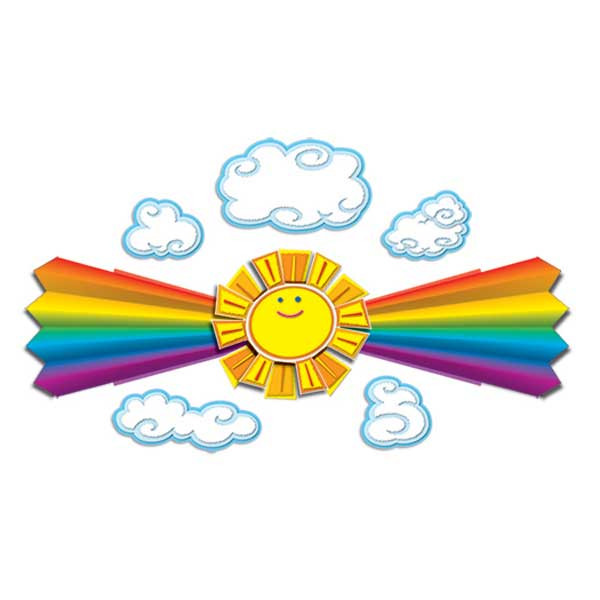 CD-110144 - Sun And Rainbow Bulletin Board Set in Classroom Theme