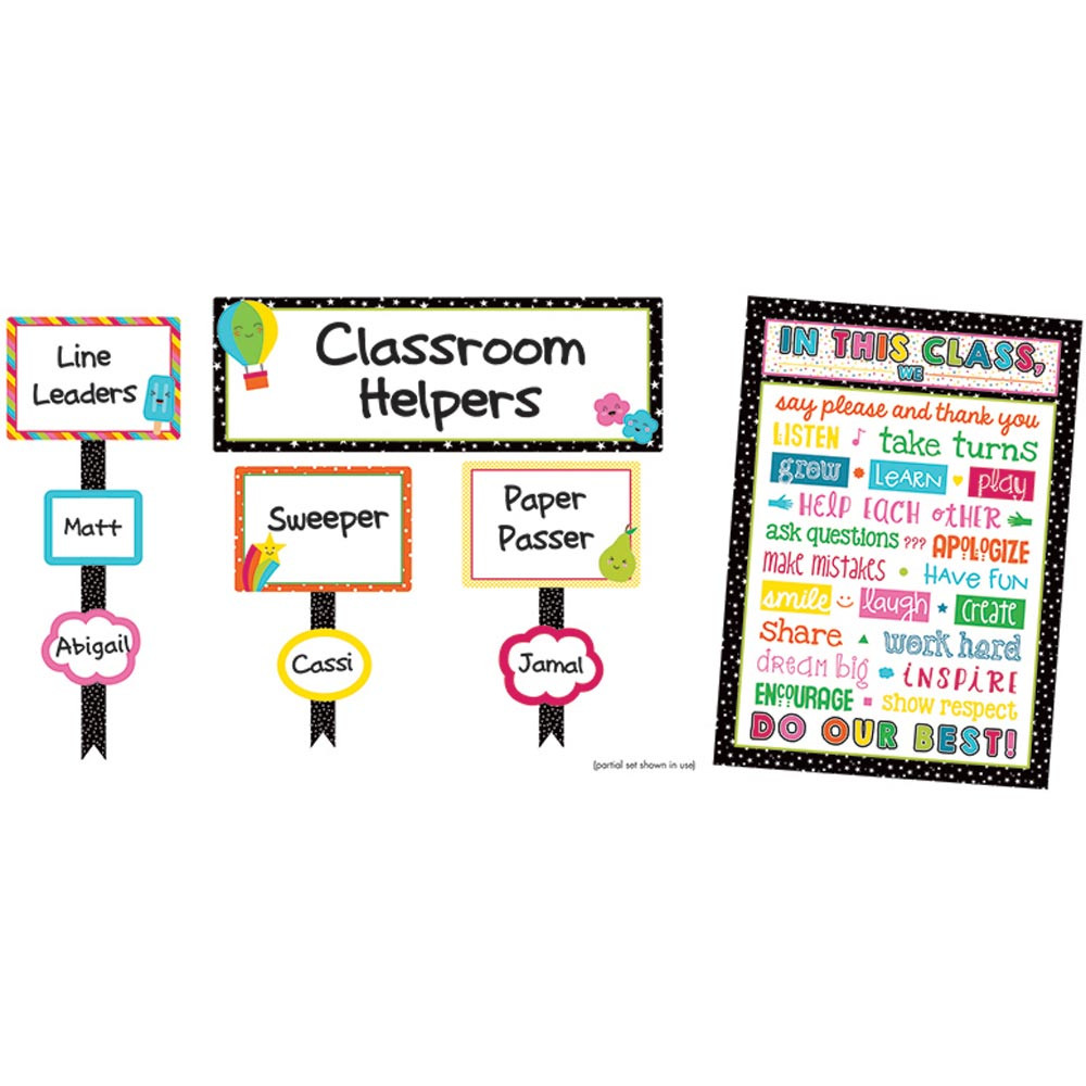 CD-110329 - School Pop Classroom Management Bulletin Board Set in Classroom Theme