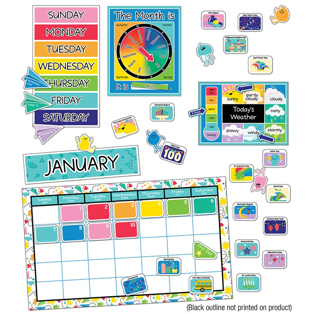 Happy Place Calendar Bulletin Board Set - CD-110551 | Carson Dellosa Education | Calendars