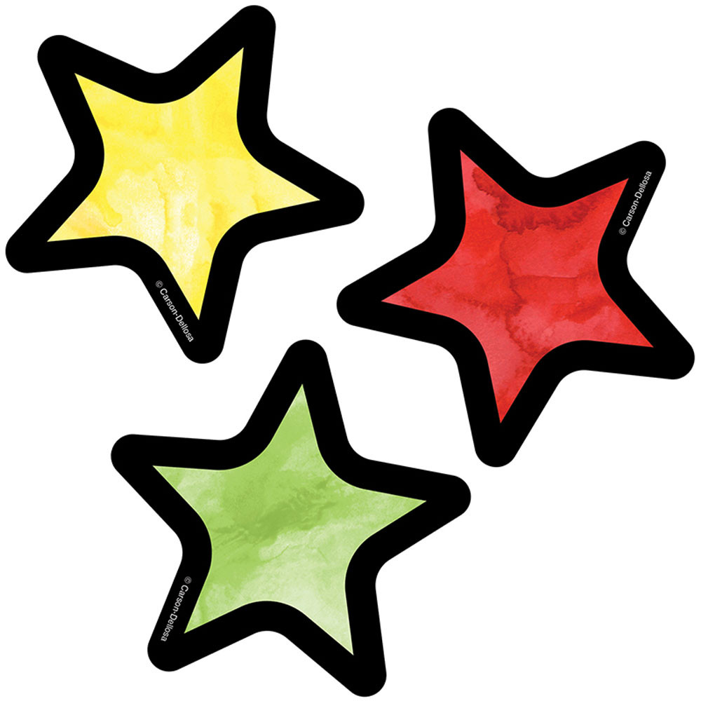 CD-120538 - Celebrate Mini Colorful Cutout Star Learning in Accents