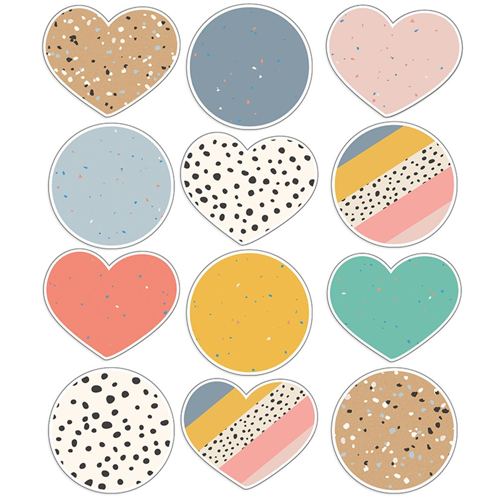 We Belong Jumbo Hearts & Dots Cut-Outs, Pack of 12 - CD-120650 | Carson Dellosa Education | Accents