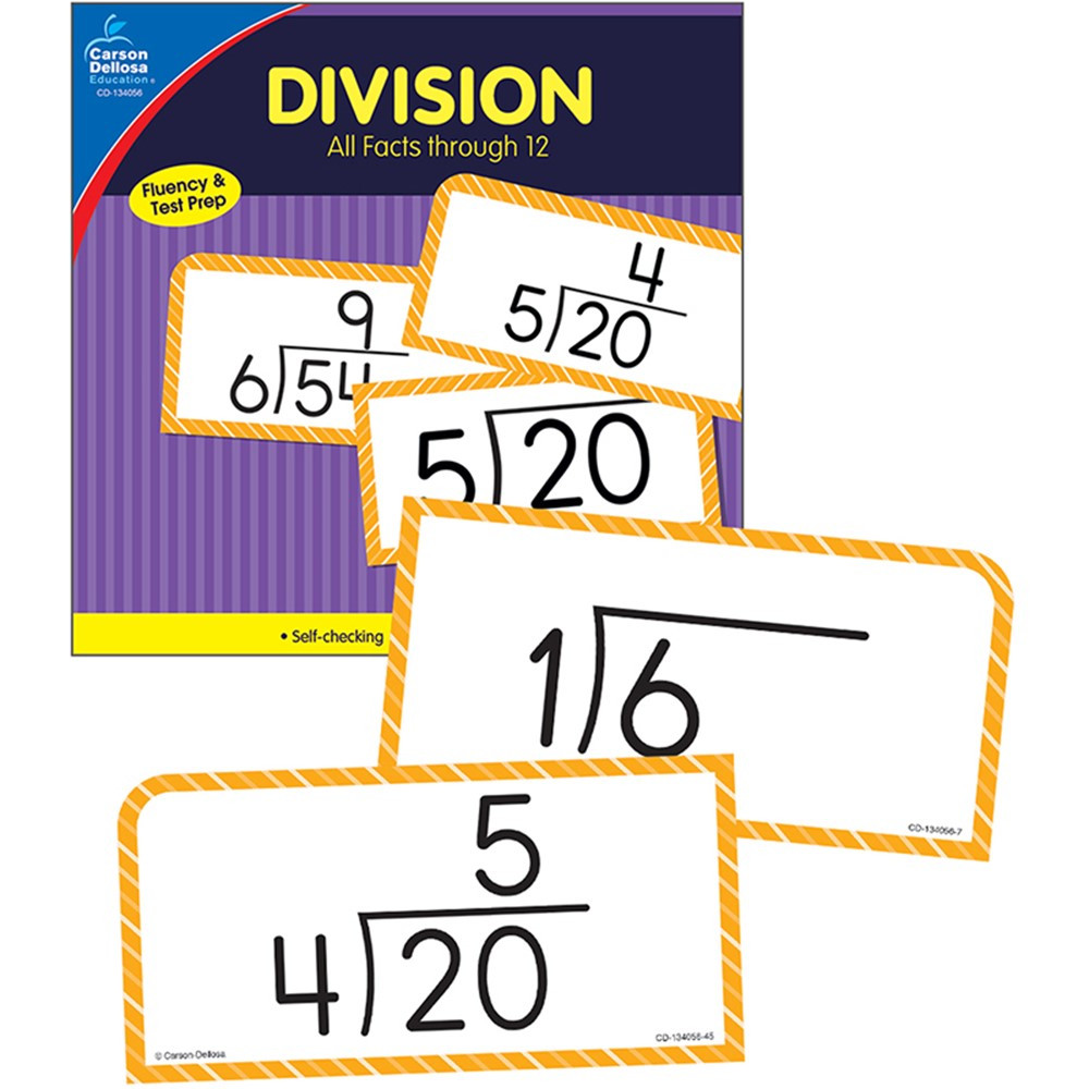 CD-134056 - Division Facts Thru 12 Flash Cards in Flash Cards