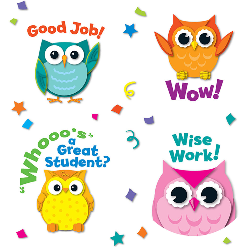 CD-168144 - Colorful Owl Motivators in Stickers
