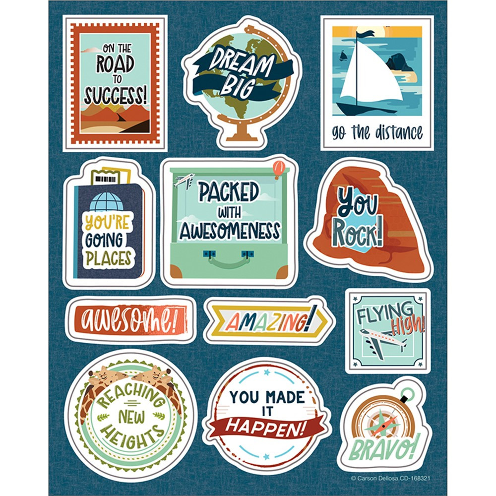Let's Explore Motivators Motivational Stickers, Pack of 72 - CD-168321 | Carson Dellosa Education | Stickers