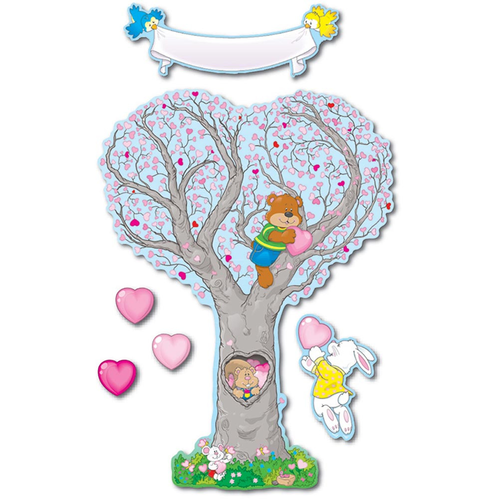 CD-3445 - Bulletin Board Set Caring Heart Tree in Holiday/seasonal