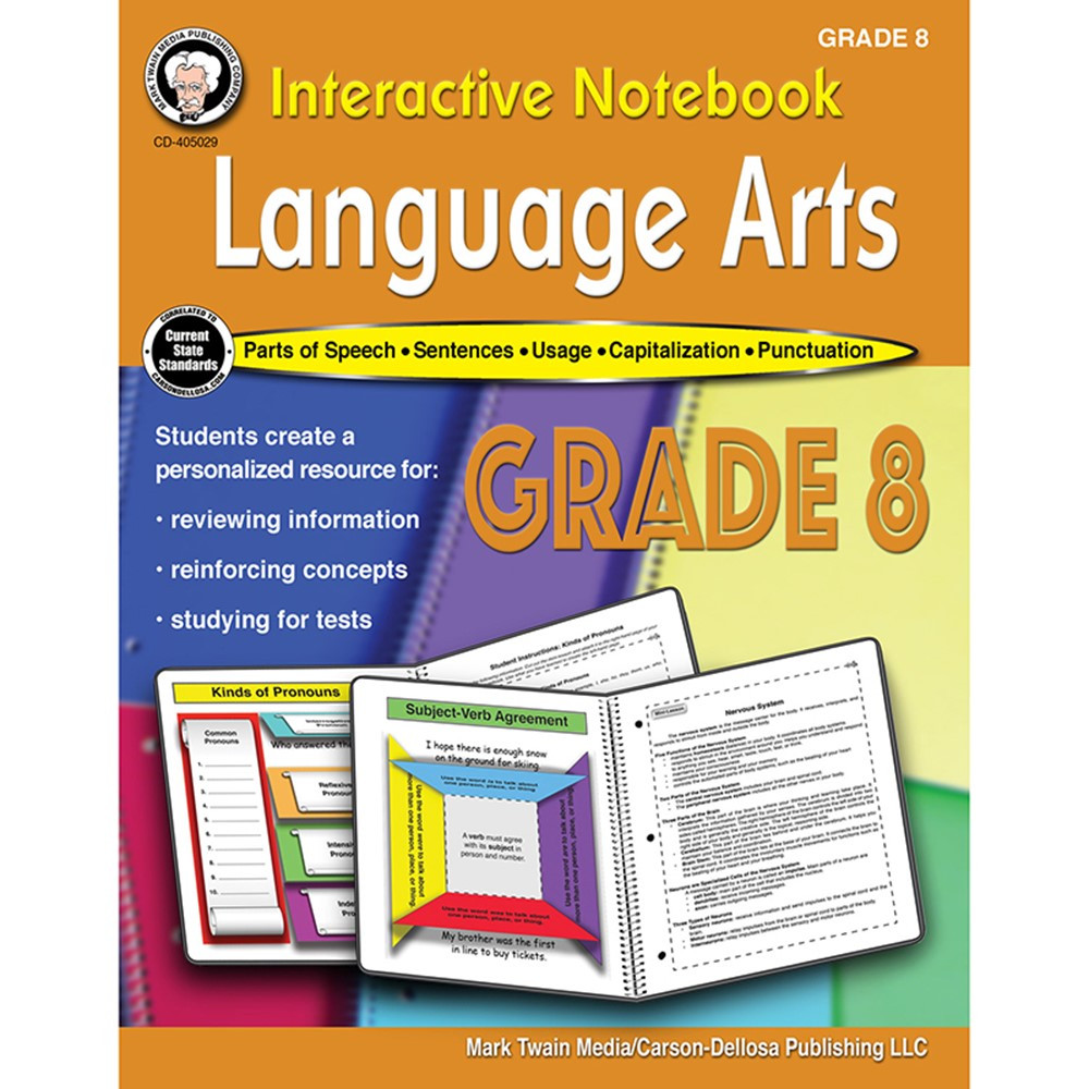 CD-405029 - Language Arts Workbook Gr 8 Interactive Notebook in Reference Books