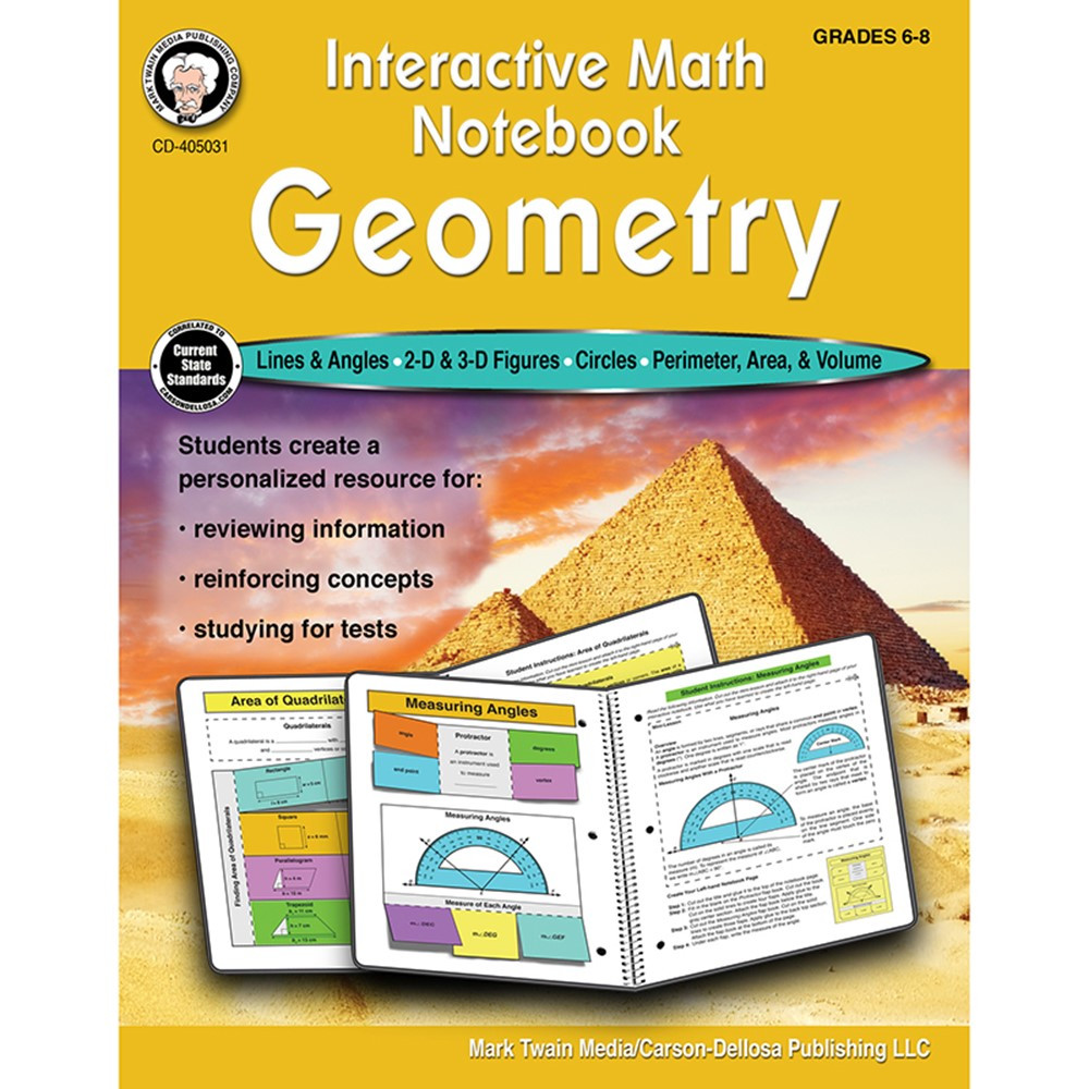 CD-405031 - Math Notebook Geometry Workbook Interactive in Activity Books