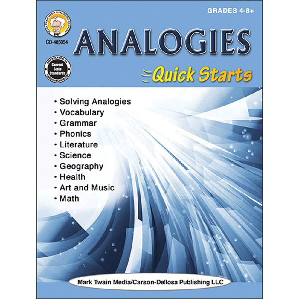 Analogies Quick Starts Workbook, Grade 4-12, Paperback - CD-405054 | Carson Dellosa Education | Classroom Activities