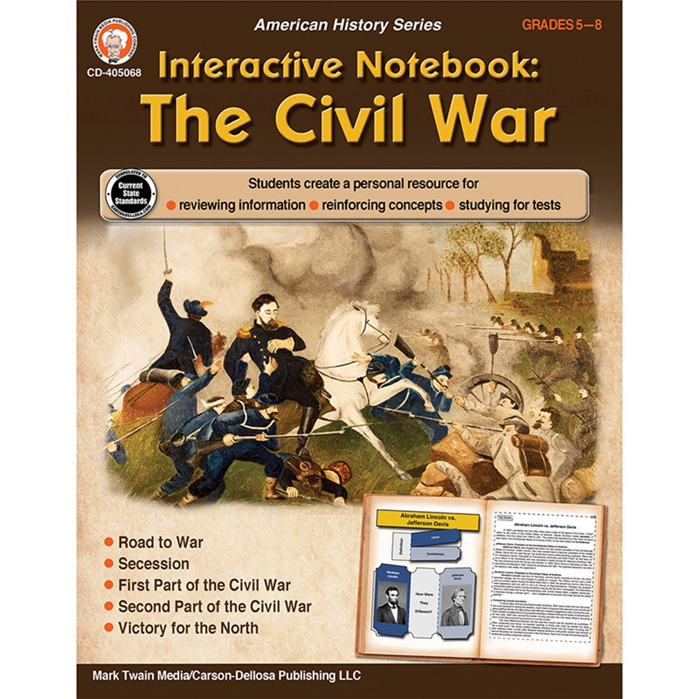 Interactive Notebook: The Civil War, Grade 5-8 - CD-405068 | Carson Dellosa Education | History