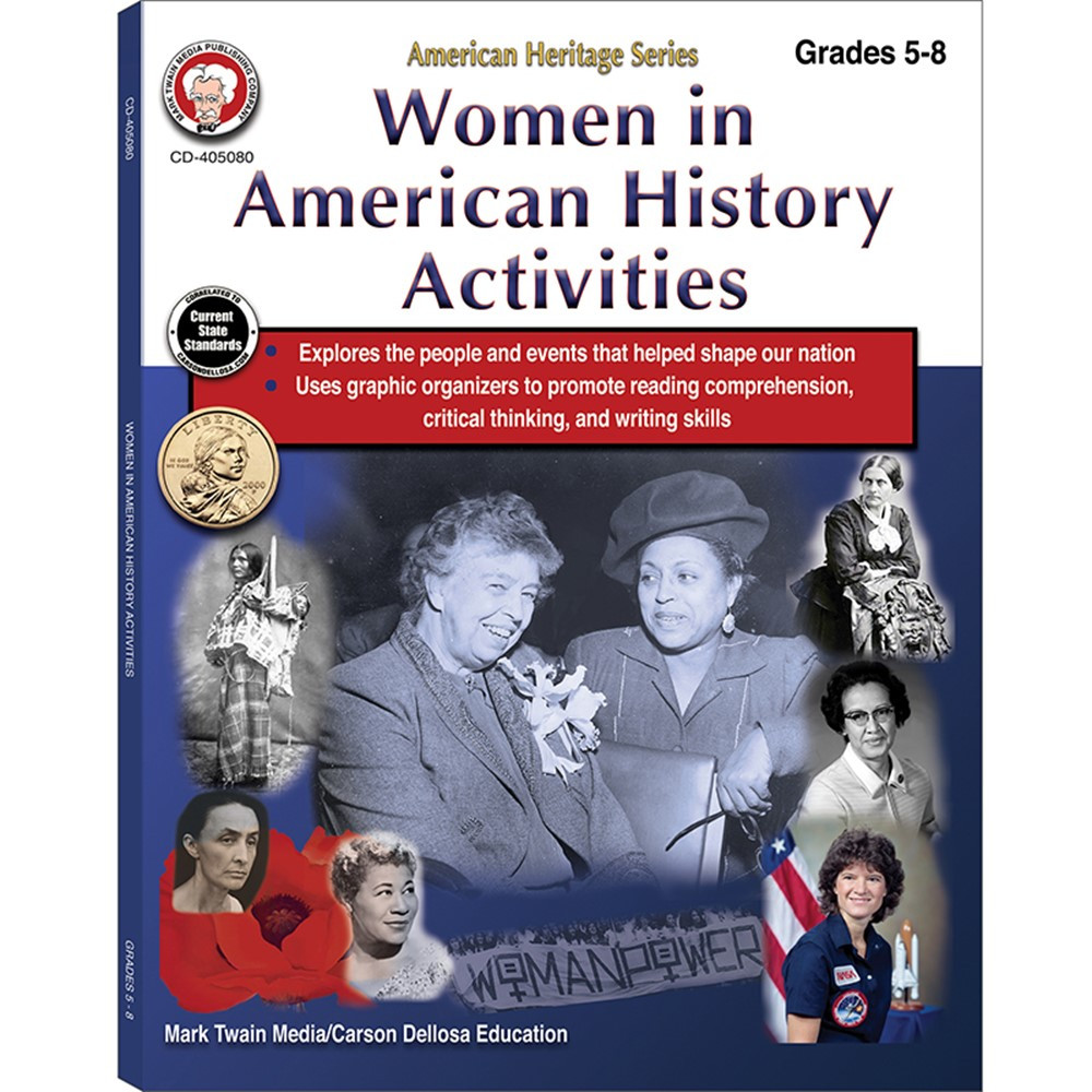 Women in American History Activities Workbook, Grades 5-8 - CD-405080 | Carson Dellosa Education | History
