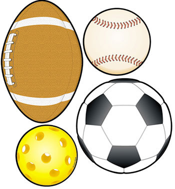 CD-5595 - Colorful Cut-Outs Sports 36/Pk Balls Assorted Designs in Accents